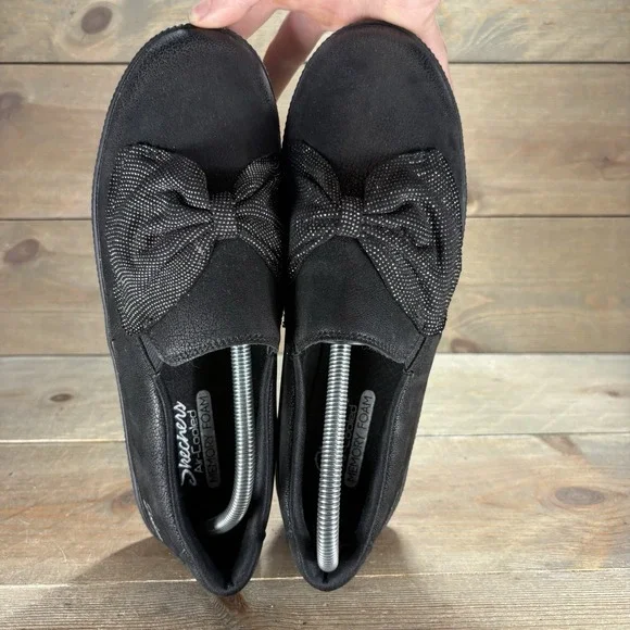 skechers madison avenue womens size 9 shoes black bow slip on comfort sneakers - Picture 7 of 10